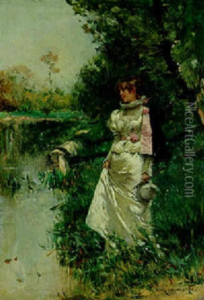 Tranquility Oil Painting - Adrien Moreau