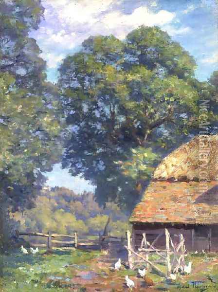 Farmyard with Poultry Oil Painting - Gabriel Edouard Thurner