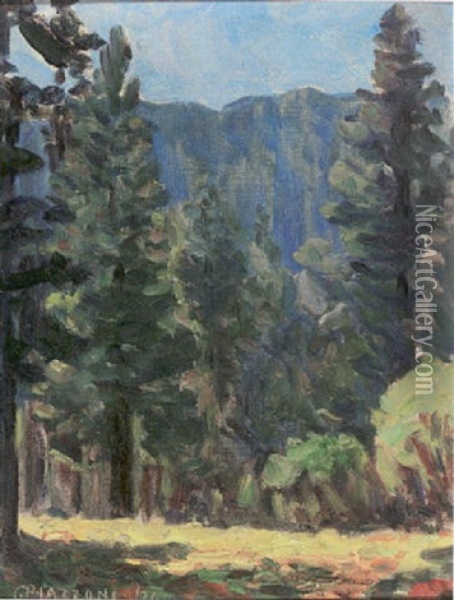 Forest Clearing Oil Painting - Gottardo Piazzoni