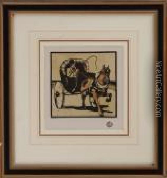 Horse And Carriage Oil Painting - William Nicholson