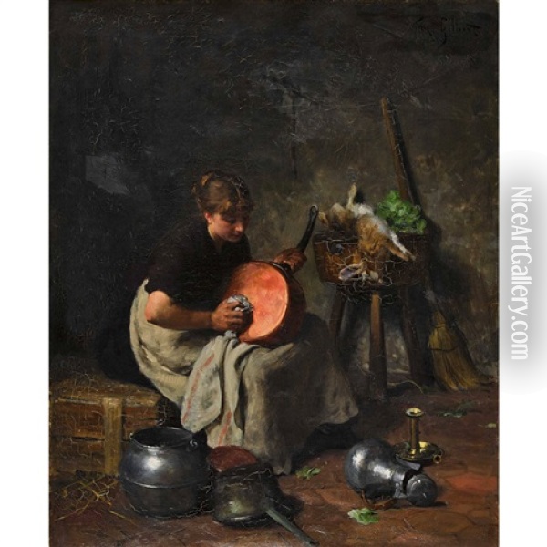 Magd In Der Kuche Oil Painting - Victor Gabriel Gilbert