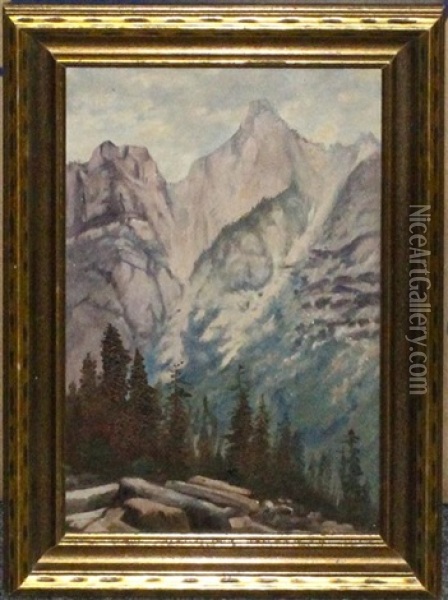 Western Mountain Oil Painting - Frederick William Billing