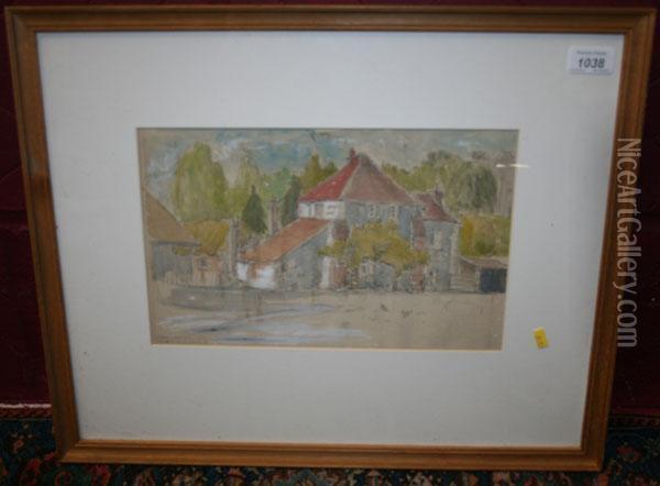 Priory Farm Oil Painting - Frank Lewis Emanuel