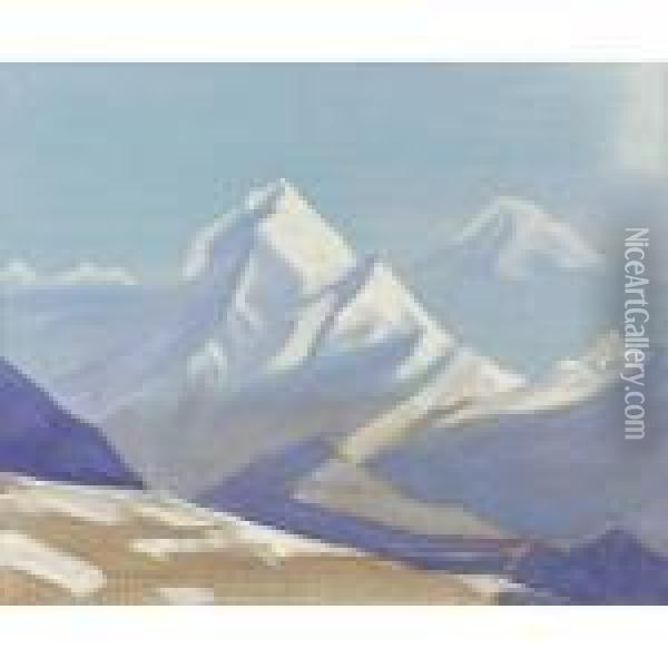 Himalayan Landscape Oil Painting - Nicolaj Konstantinov Roerich