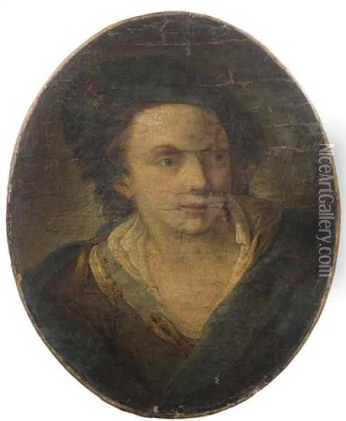 Portrait D'homme Au Chapeau En Buste Oil Painting - Louis Gabriel Blanchet