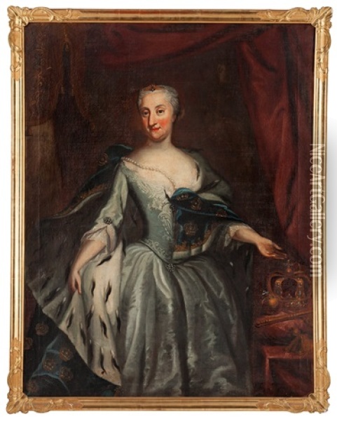 Ulrika Eleonora The Younger (1688-1741) Oil Painting - Georg Engelhardt Schroeder