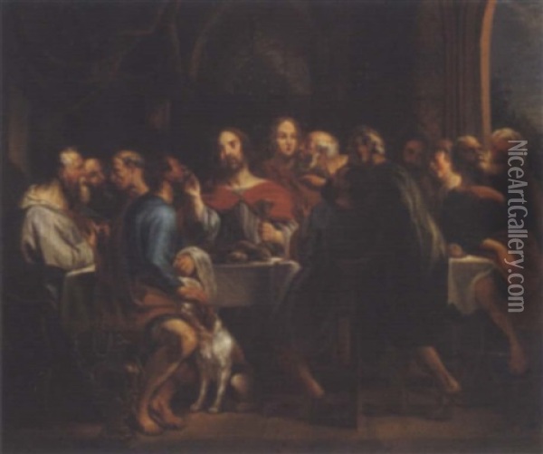 Das Letzte Abendmahl Oil Painting - Jacob Jordaens