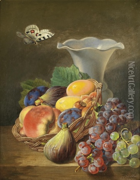 Stillleben Mit Fruchten Oil Painting - Ferdinand Kuess