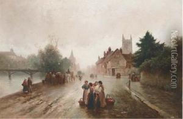 A Misty Morning Oil Painting - James Walter Gozzard