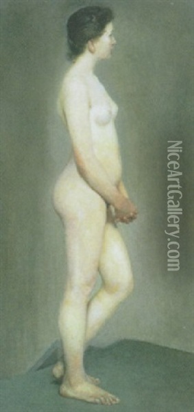Staende Ung Nogenmodel Oil Painting - Julius Paulsen