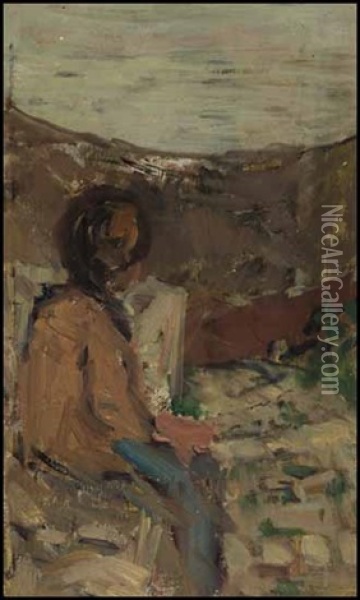 Figure And Landscape, Capri Oil Painting - James Wilson Morrice