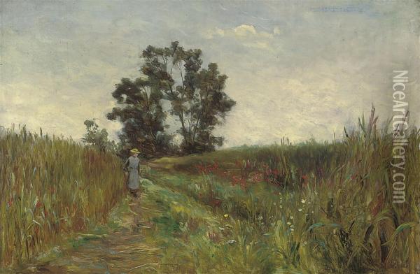 A Walk Through The Fields Oil Painting - Alexander Kellock Brown