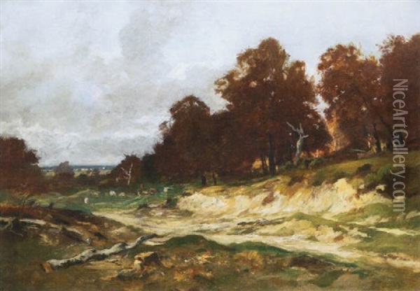Landschaft Bei Barbizon Oil Painting - Otto Froelicher