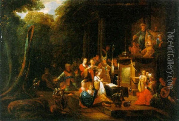 Taufe Zur Zeit Der Christenverfolgung Oil Painting - Leonard Bramer