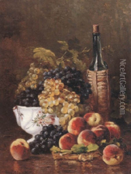 Coupe De Fruits Et Vin Oil Painting - Eugene Claude