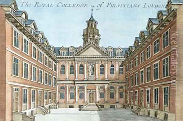 The Royal College of Physicians from A Book of the Prospects of the Remarkable Places in and About London 1700 Oil Painting - Robert Morden