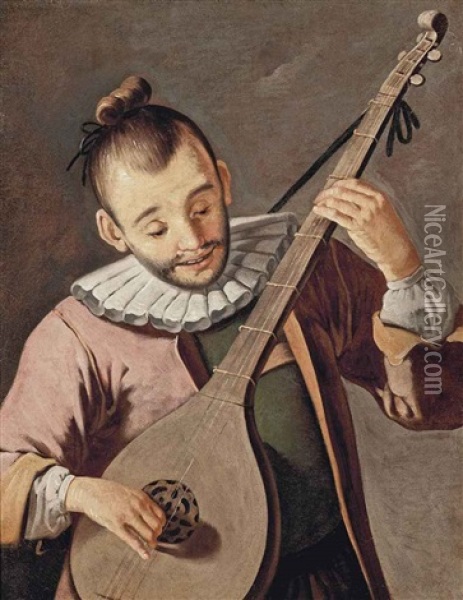 The Chinese Lute Player Oil Painting - Giacomo Francesco Cipper