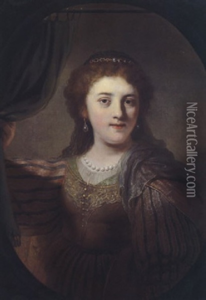 Bildnis Von Saskia Der Frau Rembrandts Oil Painting - Govaert Flinck