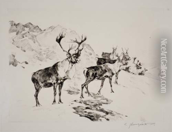 Osborne's Antelope Oil Painting - Carl Ringius