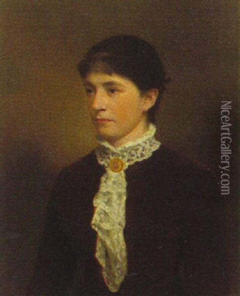 Brustbildnis Von Clara Caron Oil Painting - Otto Rethel