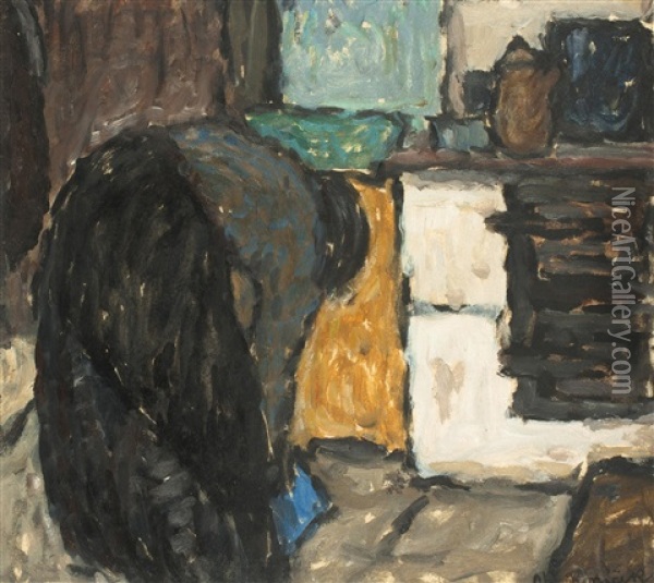 In Der Kuche Oil Painting - Oldrich Konicek