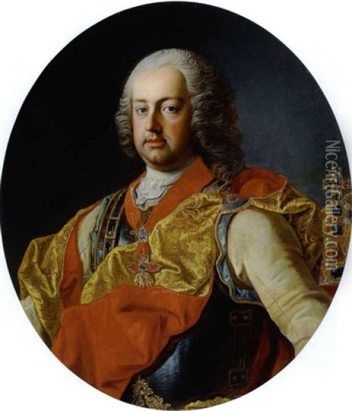 Portrait Der Kaiserin Maria Theresia (+ Portrait Des Kaisers Franz I. Stephan; Pair) Oil Painting - Martin van Meytens the Younger