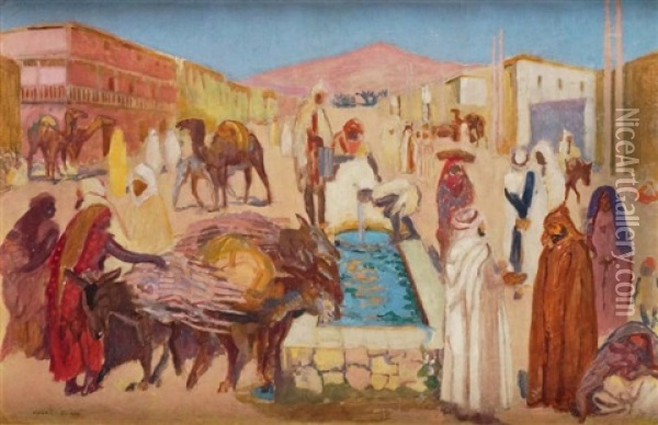 Abreuvoir A Biskra Oil Painting - Maurice Denis