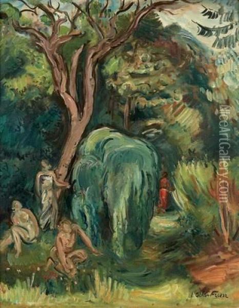  Femmes Dans Un Paysage, 1941  Oil Painting - Emile-Othon Friesz