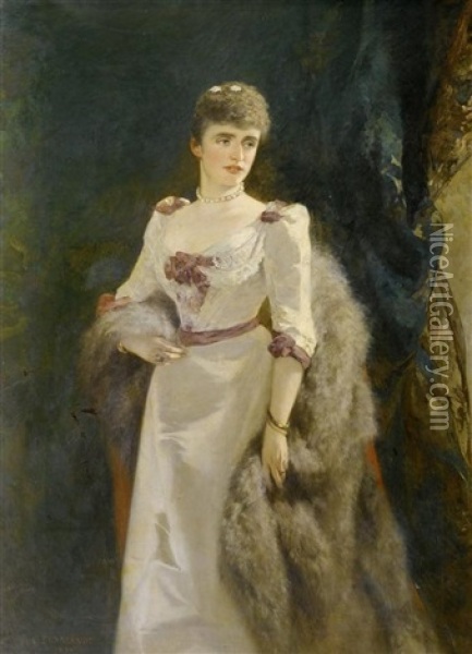 Portrait Der Lady Muriel Hay Oil Painting - Carl Suhrlandt