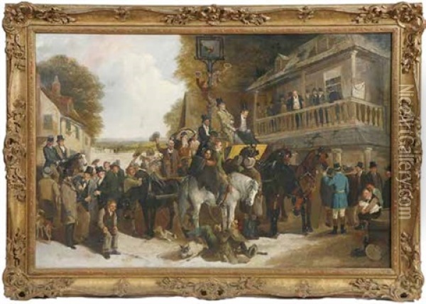 Cheering The New Mayor Oil Painting - Henry Charles Woollett