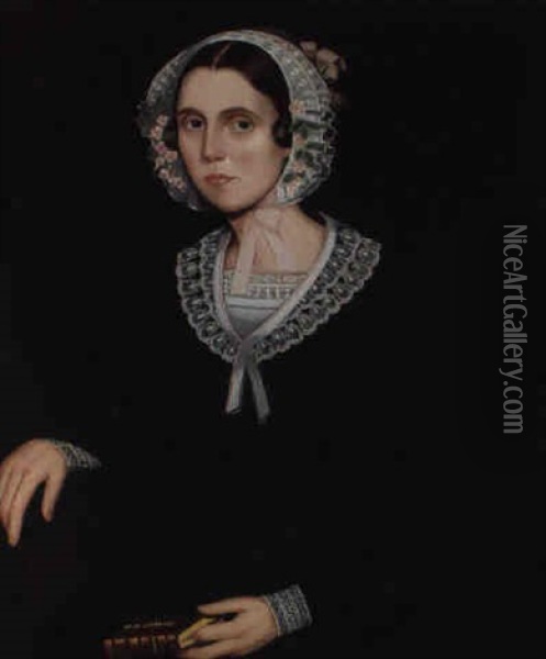 Portrait Of Harriet Simmons Hasbrouck Oil Painting - Ammi Phillips