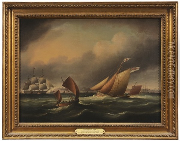 Shipping Off The North Foreland Oil Painting - Thomas Buttersworth Jr.