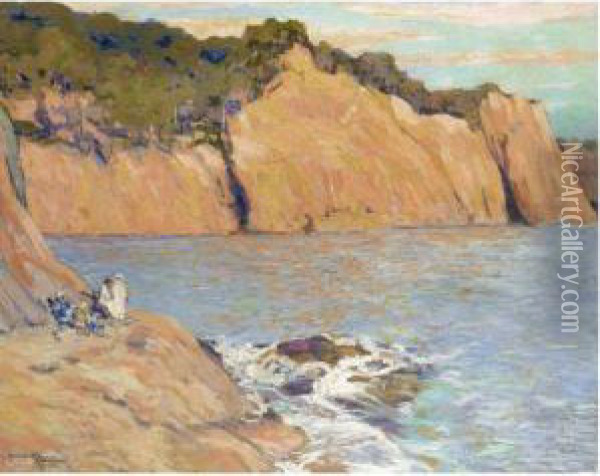 The Red Cliffs Near Cannes Oil Painting - Alexander Altmann