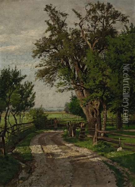 Bauerin Auf Sommerlichem Weg Oil Painting - Max Wilhelm Roman