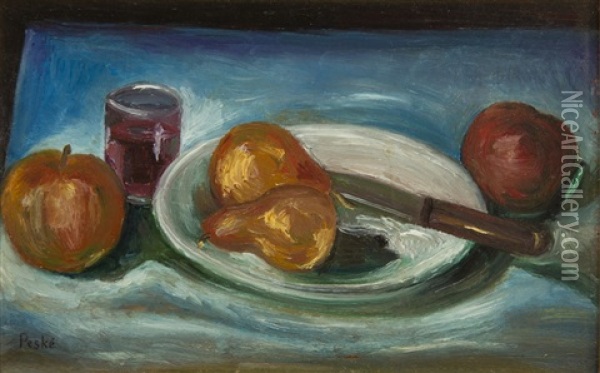 Still Life With Fruits Oil Painting - Jean Peske