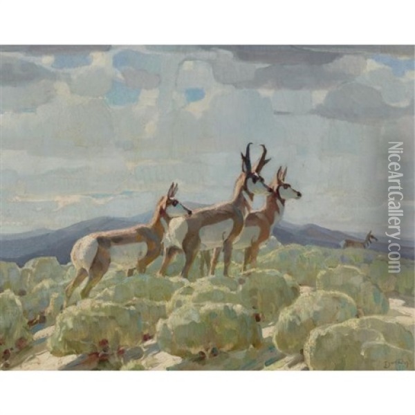On The Old Plains Oil Painting - William Herbert Dunton