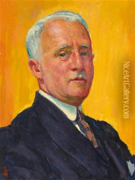 Portrat Des Oscar Hirschfeld Oil Painting - Giovanni Giacometti