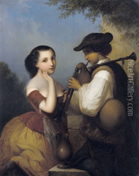 Le Concert Rustique Oil Painting - Henri Charles Antoine Baron