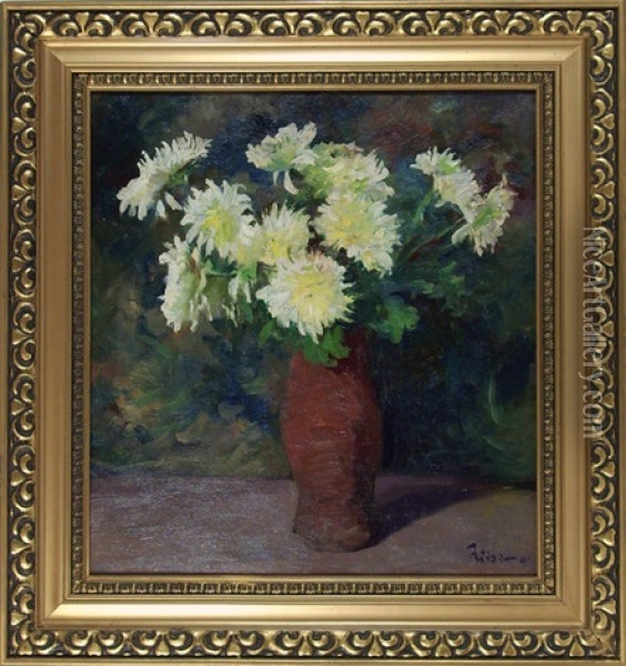 Chrysanthemen In Vase Oil Painting - Jacob Ritsema