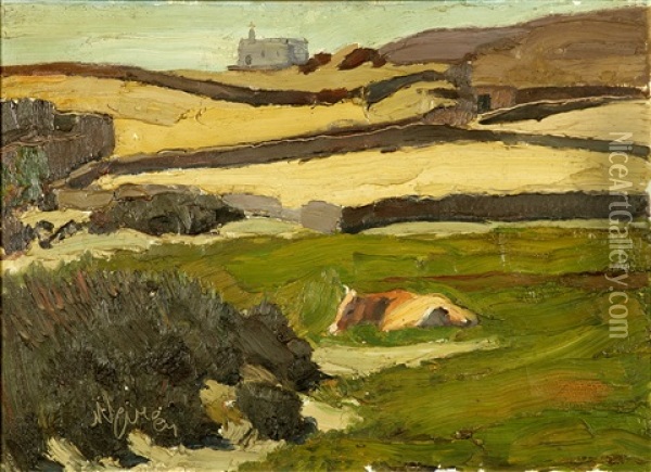 The Meadow (tinos) Oil Painting - Nicolas Lytras