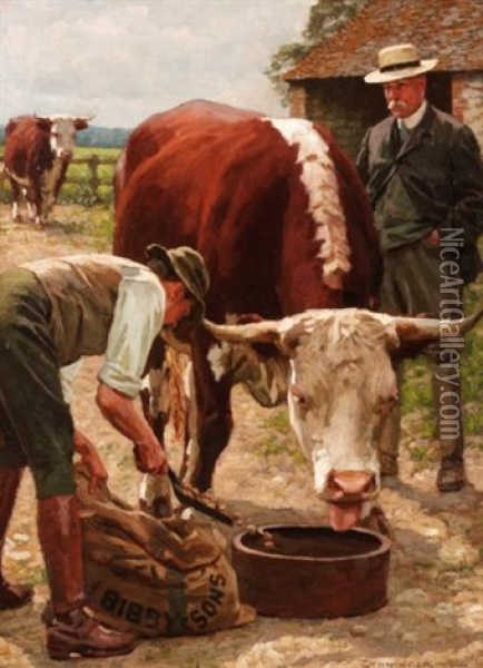 Feeding Time Oil Painting - Gunning King