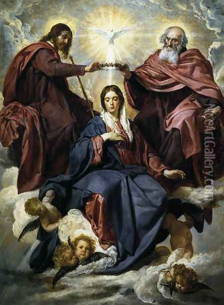 The Coronation of the Virgin 1645 Oil Painting - Diego Rodriguez de Silva y Velazquez