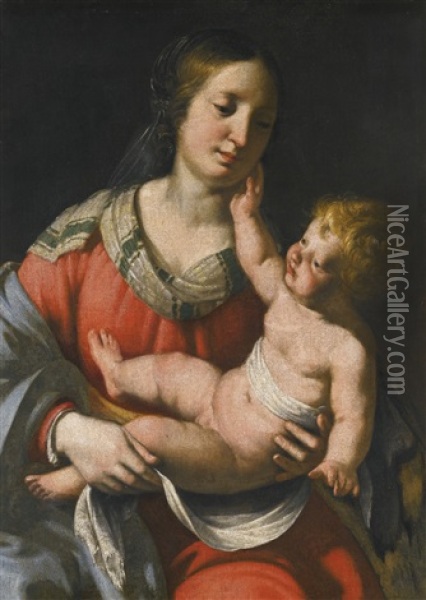 Madonna And Child Oil Painting - Guy (Guide) Francois