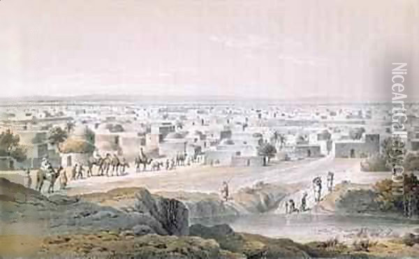 Kano, Nigeria, in 1851, from 'Travels and Discoveries in North and Central Africa' Oil Painting - Johann Martin Bernatz