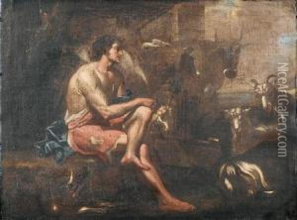 Jacob Tending The Flock Of Laban Oil Painting - Domenico Brandi