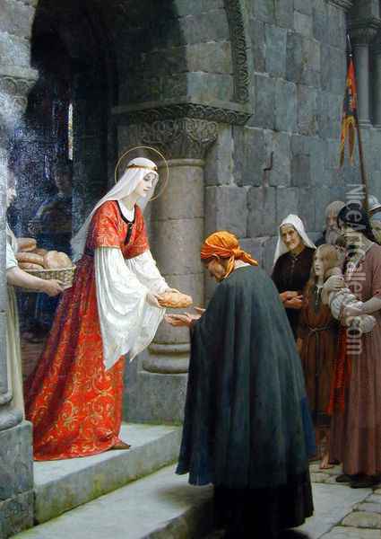 The Charity of St. Elizabeth of Hungary Oil Painting - Edmund Blair Blair Leighton