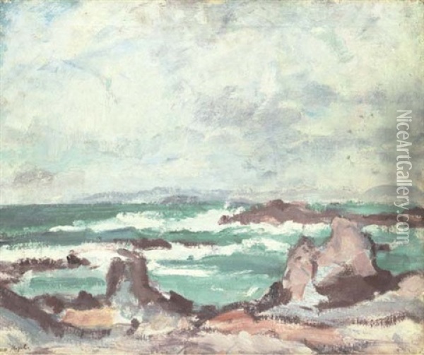 Breezy Day, North End, Iona Oil Painting - Samuel John Peploe