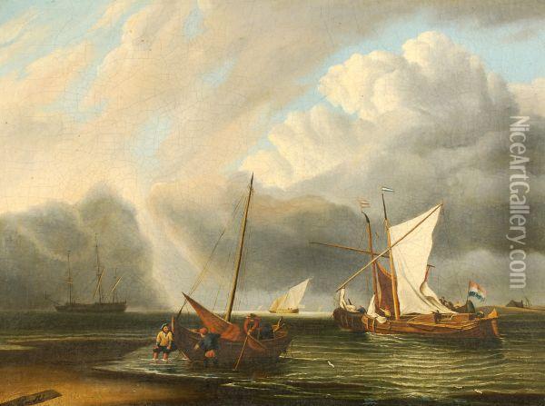 Boats On The Shore Oil Painting - Charles Martin Powell