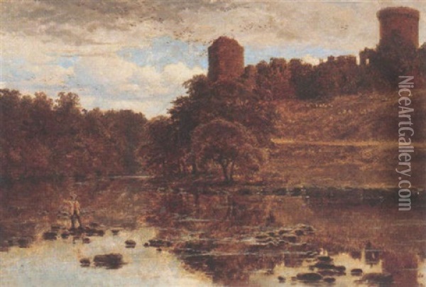 Bothwell Castle On Clyde Oil Painting - Edmund John Niemann