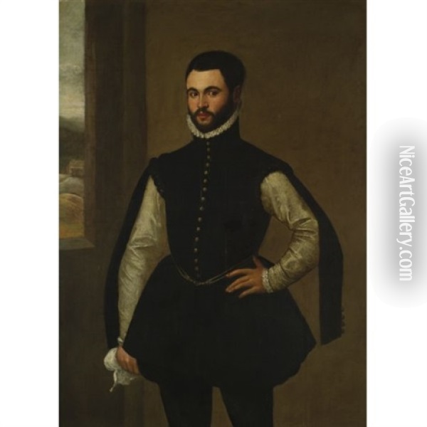 Portrait Of A Gentleman Oil Painting - Antonis Mor Van Dashorst